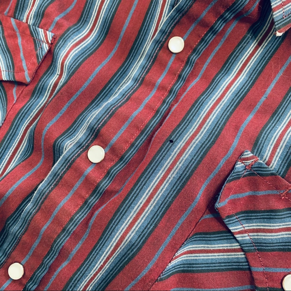 Vintage Ely Cattleman Striped Pearl Snap Button Up - Picture 12 of 13